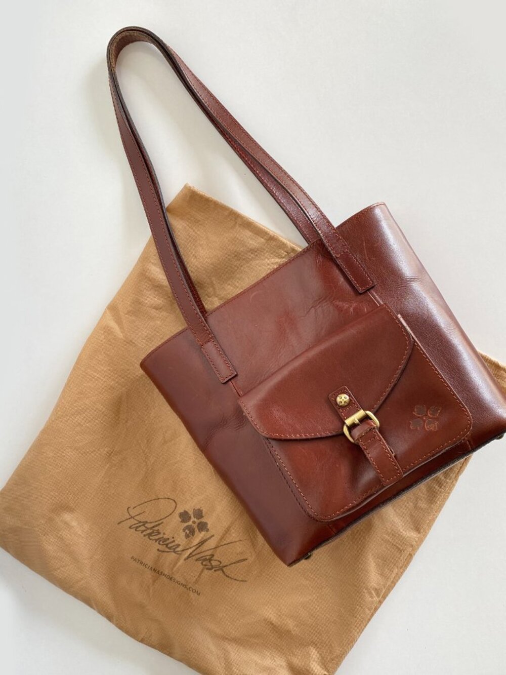 Patricia Nash 100% Leather Banbury British Tote Bag Purse w/dustbag